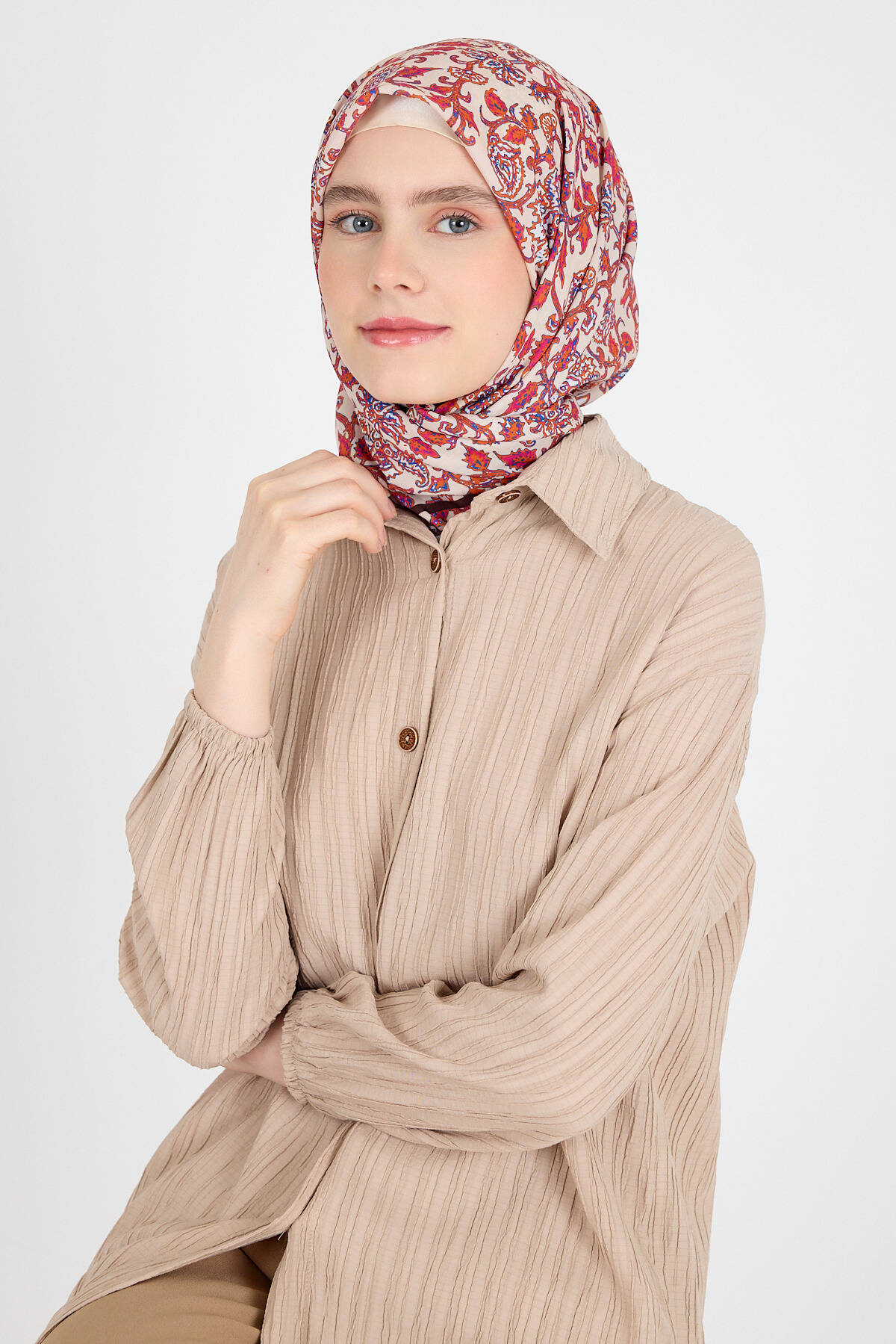 Kahve Desenli Eşarp 5695 - 4