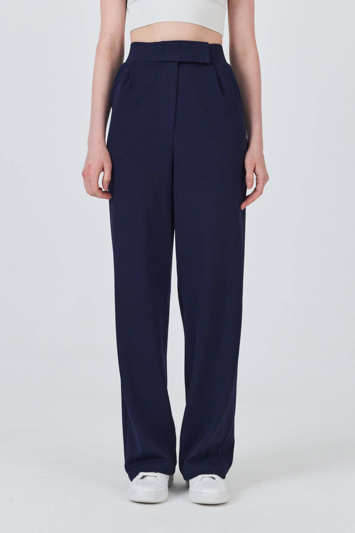 Laci Beli Cırtlı Rahat Palazzo Pantolon 4055A - Stilay