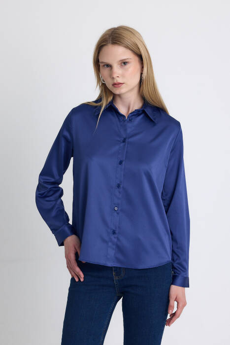 Laci Klasik Kesim Saten Gömlek 4105A - Stilay