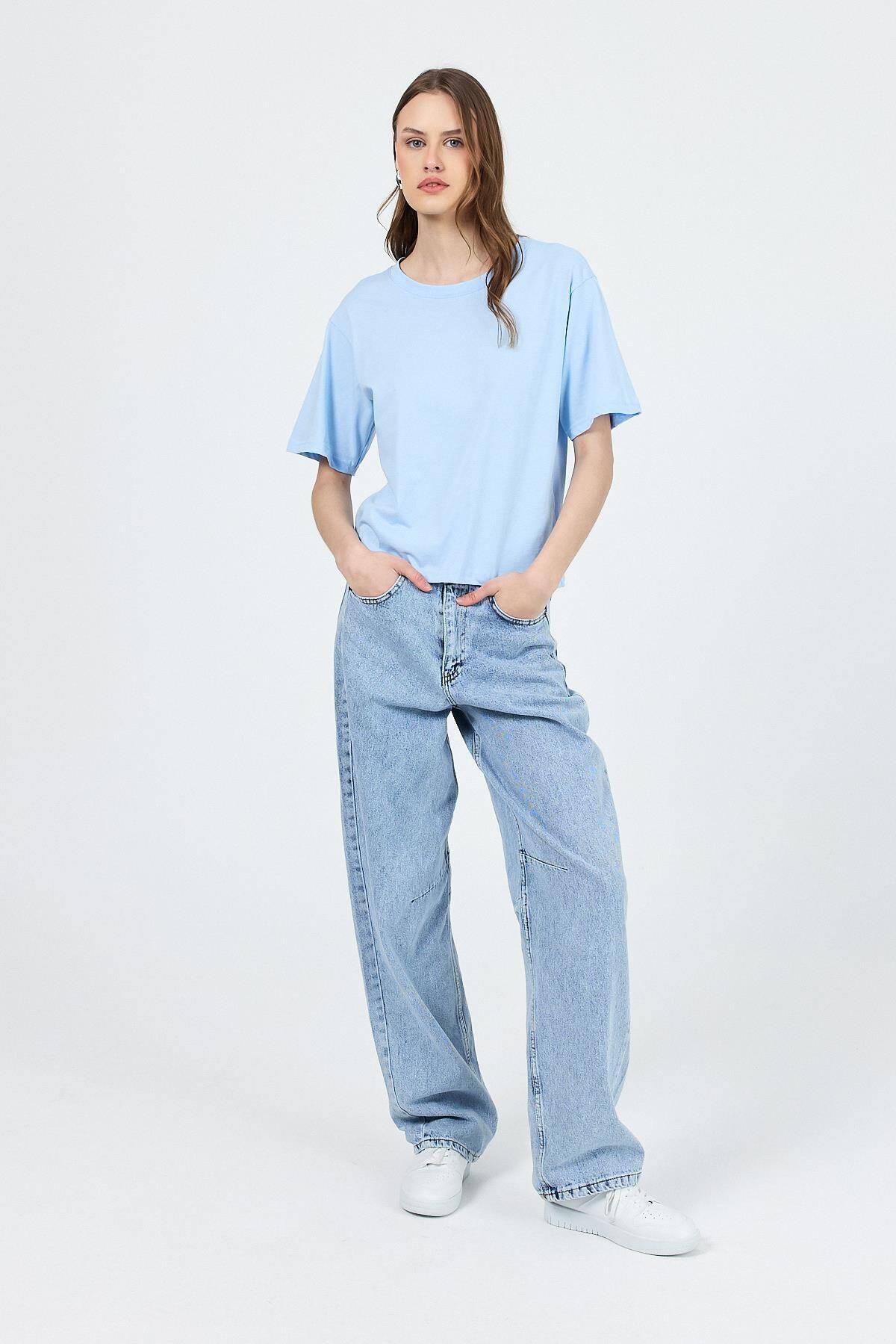 Mavi Bisiklet Yaka %100 Pamuk Relaxed Fit Tişört 2142M - Stilay