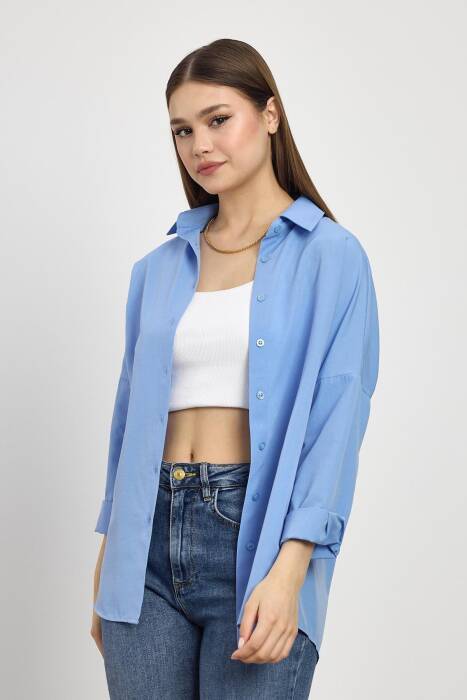 Mavi Relaxed Fit Rahat Kesim Basic Gömlek - 6621A - Stilay