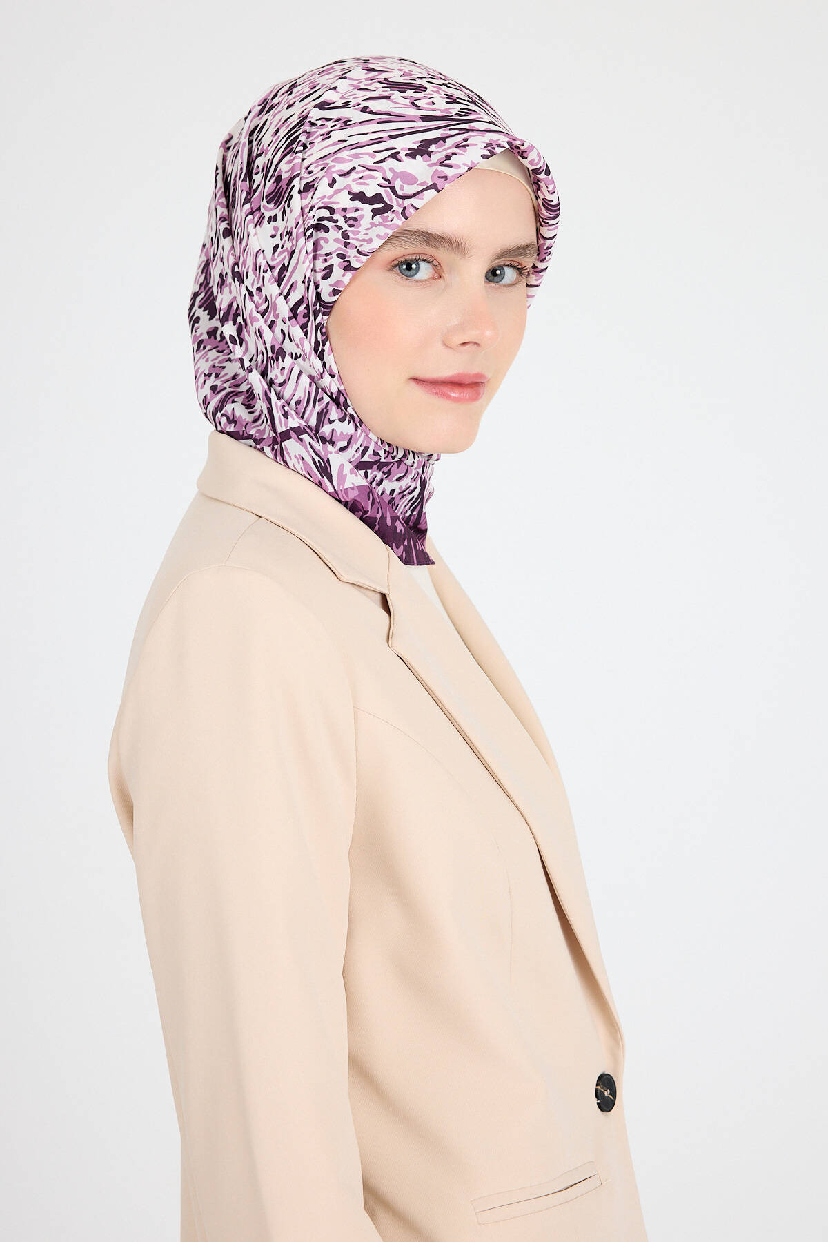 Mor Ebru Desenli Eşarp 3012 - 3