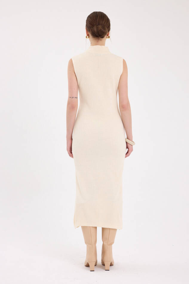 Natural Sıfır Kol Triko Midi Elbise 2232 - 5