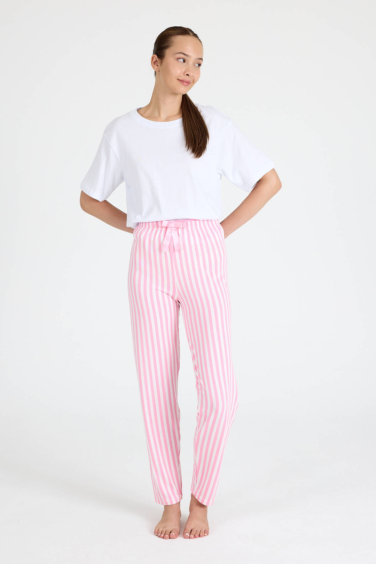 Pembe Çizgili Pijama Altı 4523 - 2
