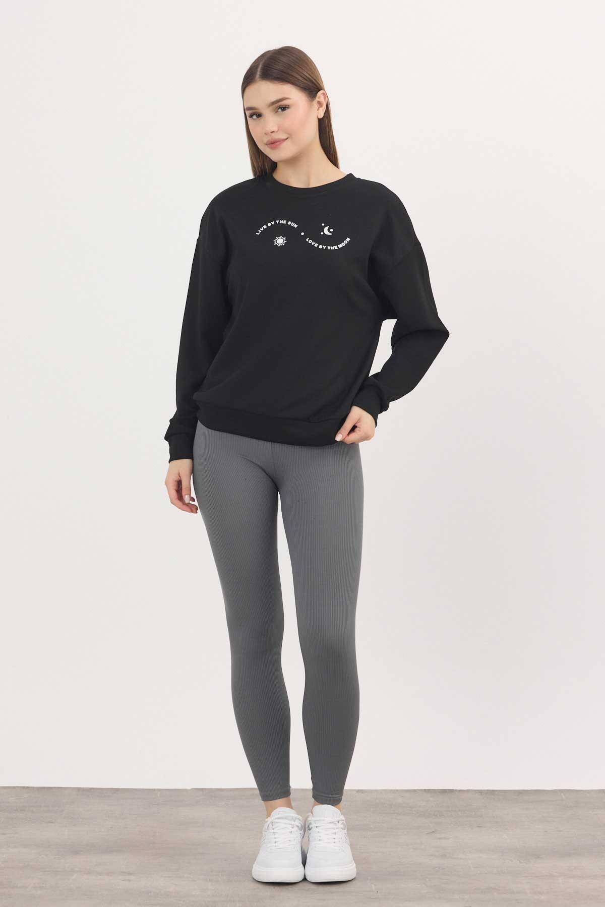 Rays 4003 Baskılı Sweat Siyah - Stilay