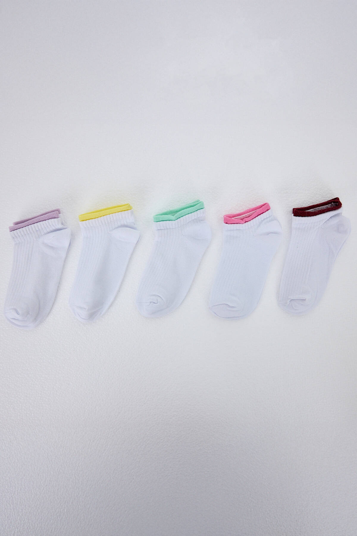 Renkli 5'li Örme Patik Çorap 1208 - Stilay