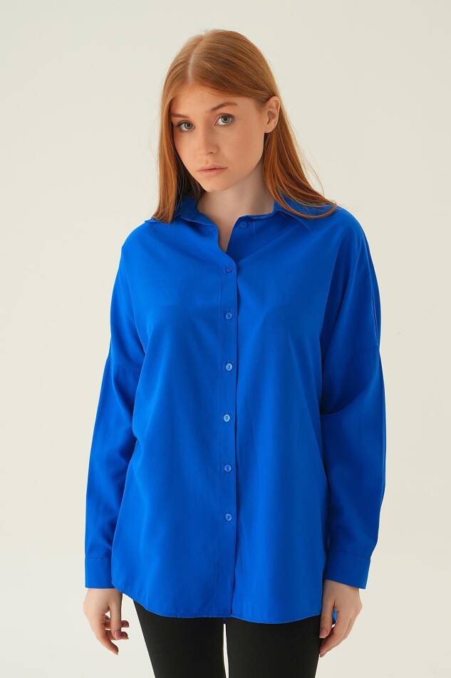 Saks Relaxed Fit Rahat Kesim Basic Gömlek - 6621A - 1