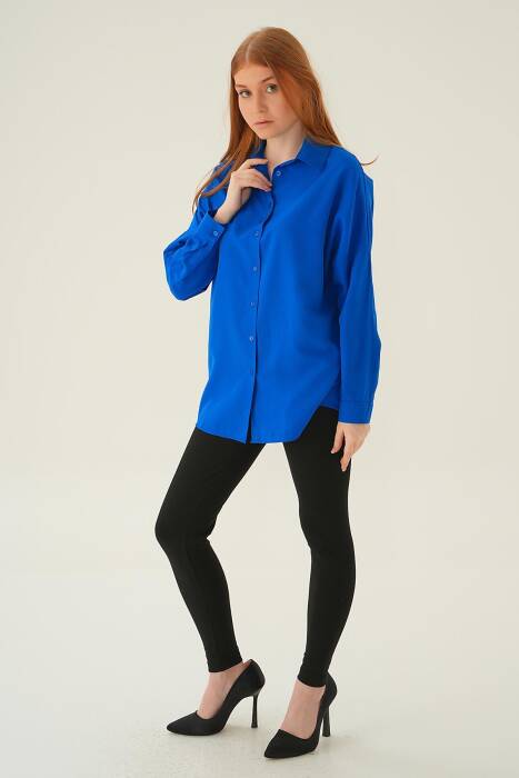Saks Relaxed Fit Rahat Kesim Basic Gömlek - 6621A - Stilay