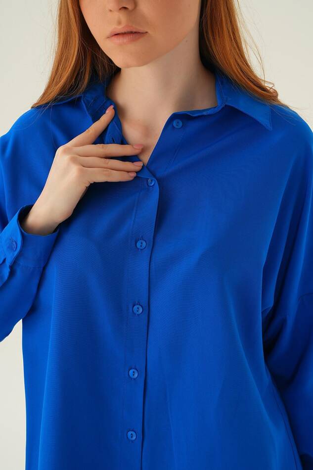 Saks Relaxed Fit Rahat Kesim Basic Gömlek - 6621A - 3