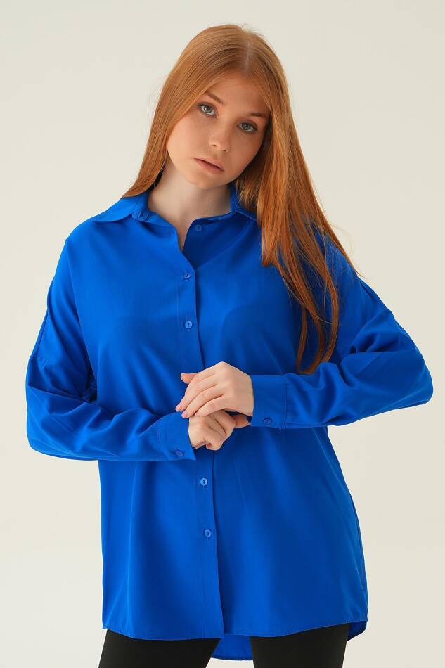 Saks Relaxed Fit Rahat Kesim Basic Gömlek - 6621A - 6