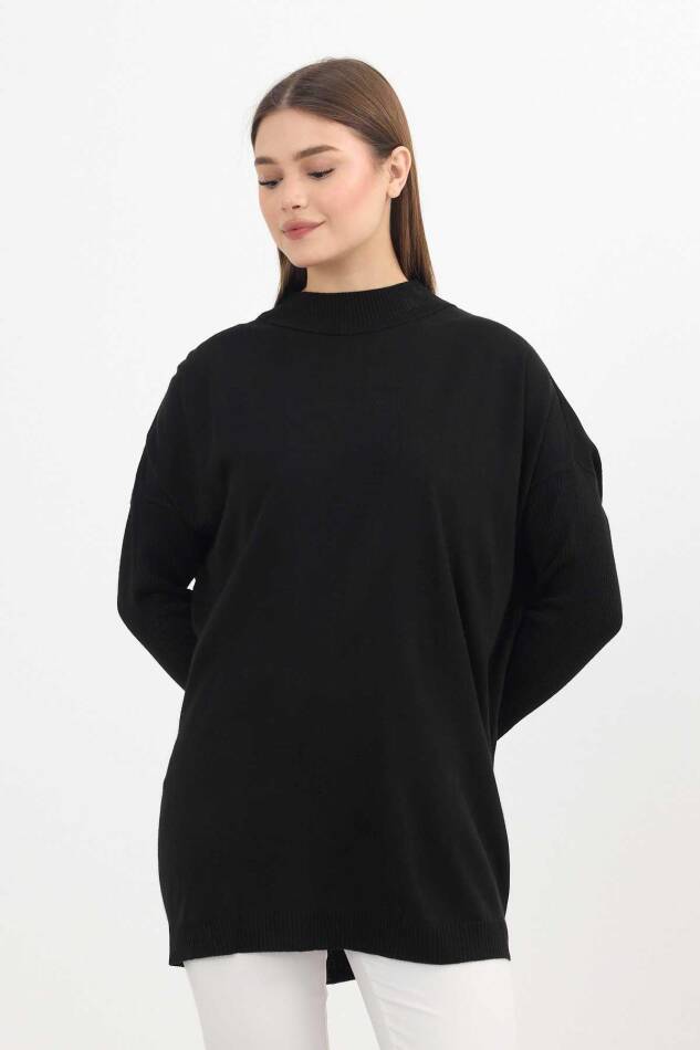 Siyah Balıkçı Yaka Triko Tunik 5315 - 3