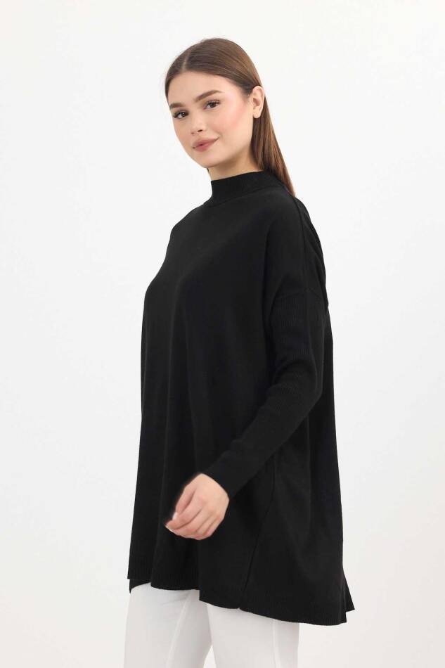 Siyah Balıkçı Yaka Triko Tunik 5315 - 6