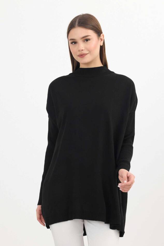 Siyah Balıkçı Yaka Triko Tunik 5315 - 7