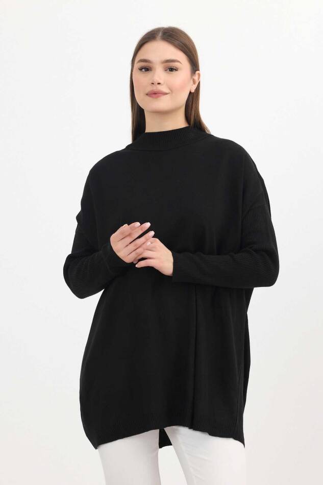 Siyah Balıkçı Yaka Triko Tunik 5315 - 8