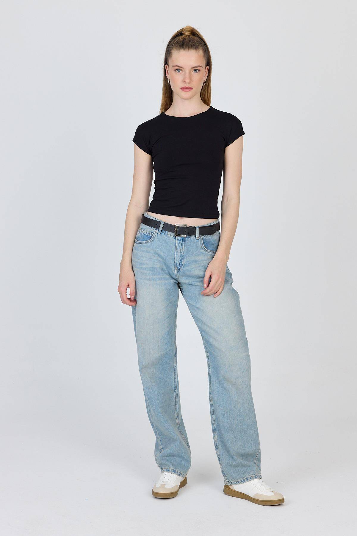 Siyah Bisiklet Yaka Pamuklu Slim Fit Tişört 9190 - 3