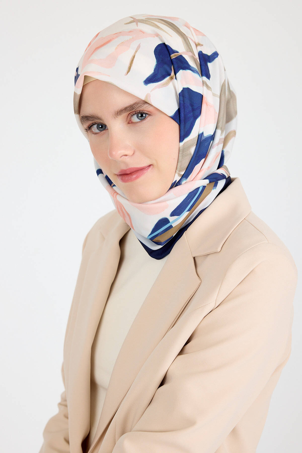 Somon Yaprak Desen Eşarp 3004 - Stilay