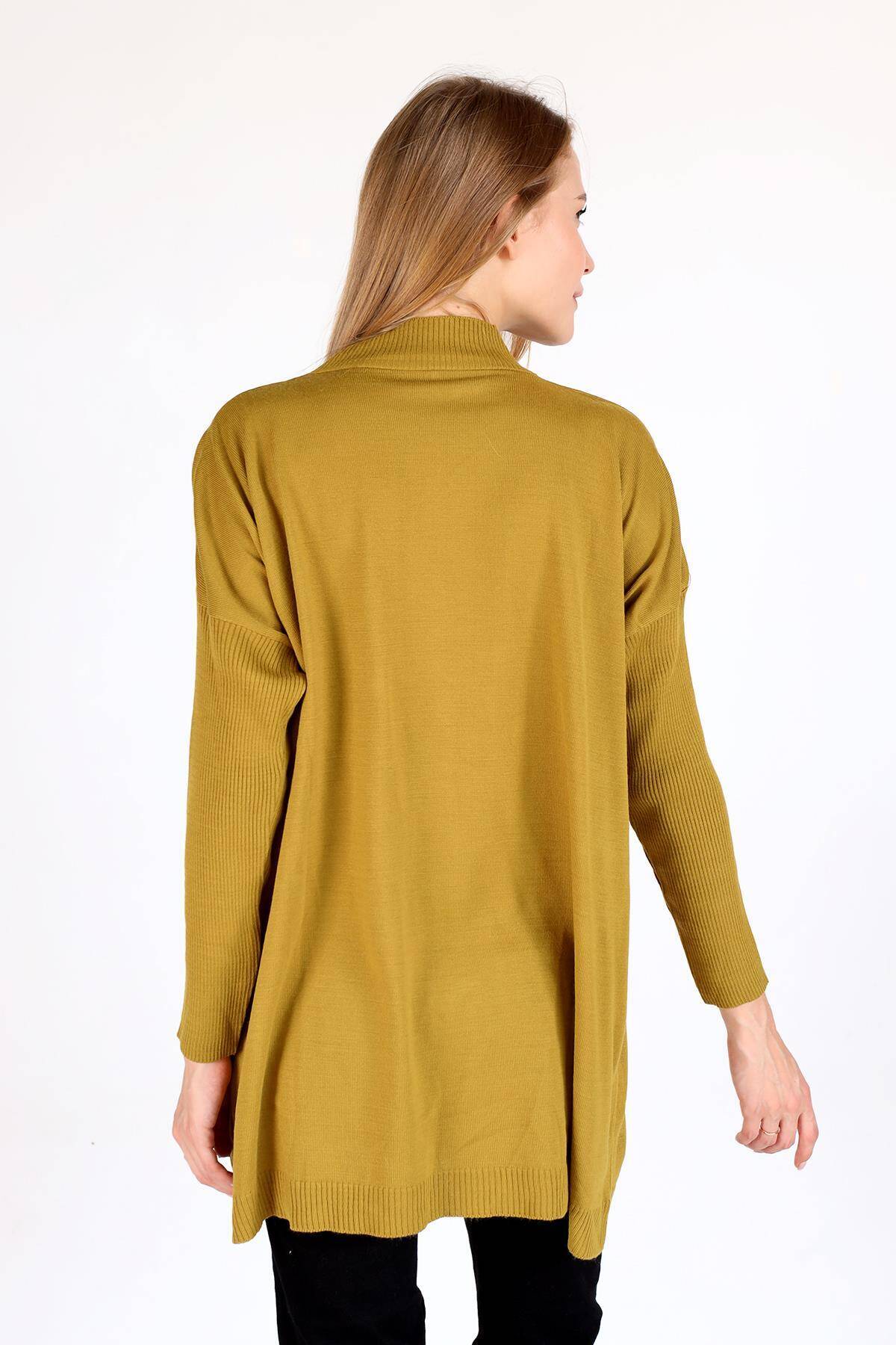 Yağ Yeşili Balıkçı Yaka Triko Tunik 5315 - 5