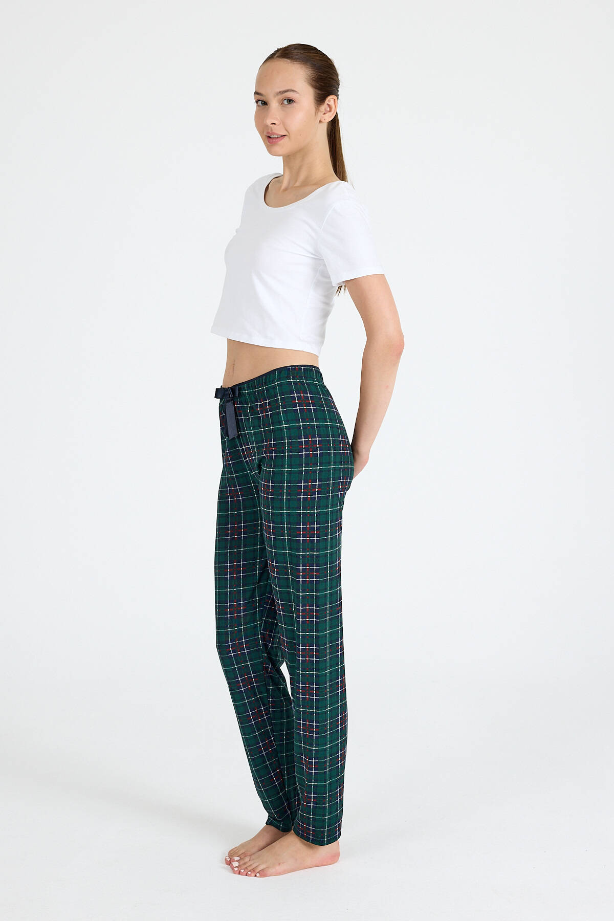 Zümrüt Ekose Desenli Pijama Altı 4518 